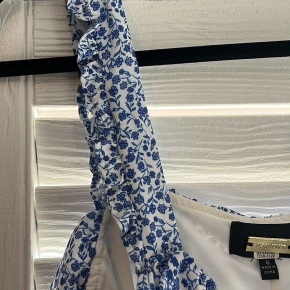 Alexia admor blue and white floral ruffle dress size 6 small - Picture 5 of 5